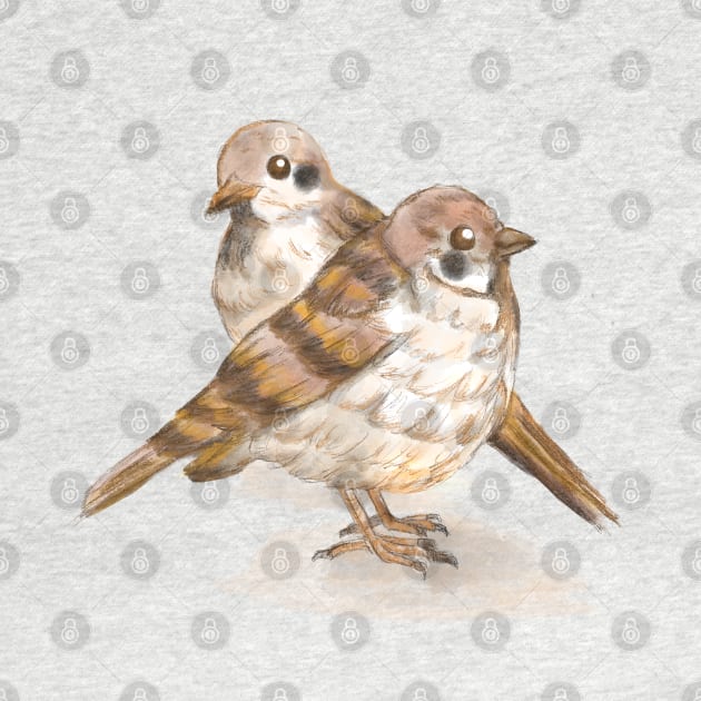 Sparrow bird Pidge and Friend by GambarGrace